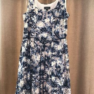 Blue and white flouncy dress